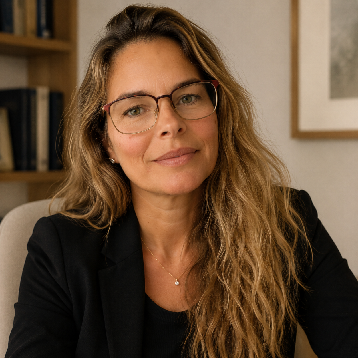 Retrato de Brisa Kurtz no consultório